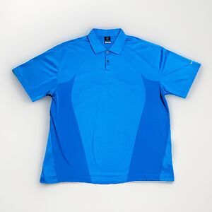 NIKE Fit Dry Polo Golf Shirt Men’s XXL Lightweight Caribbean Blue